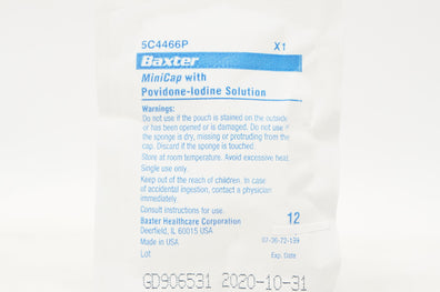 Baxter 5C4466P MiniCap with Povidone-Iodine Solution (x)